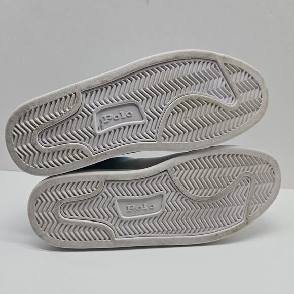 Polo Ralph Lauren Court125 Shoes Womens Tie Dye Turquoise Royal Aqua Canvas 6.5 - Picture 7 of 8